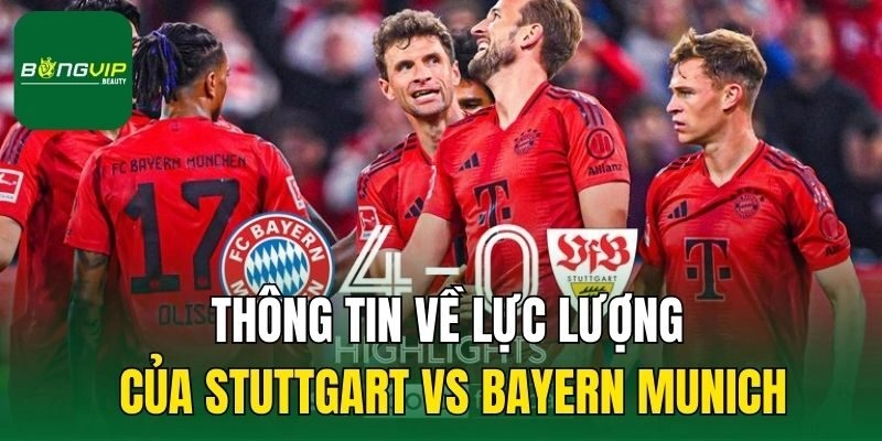 Thông tin về lực lượng của Stuttgart vs Bayern Munich